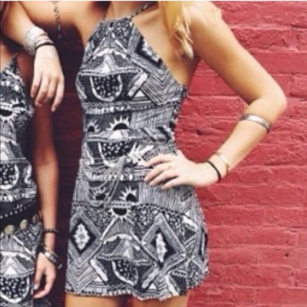 LF Tribal Print Halter Dress NWT